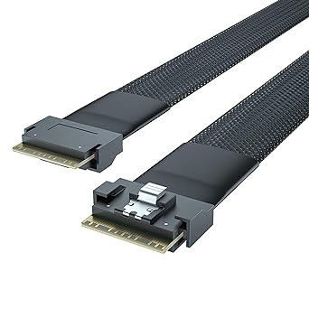 24G Internal SlimSAS SFF-8654 to SFF-8654 8i Cable, SAS 4.0, 100-ohm, 1-m(3.28ft)