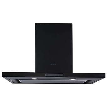 Elica Deep Silent Chimney with EDS3 Technology (SPOT H4 TRIM EDS HE LTW 90 NERO T4V LED, 1 3D Filter, Touch Control, Black)