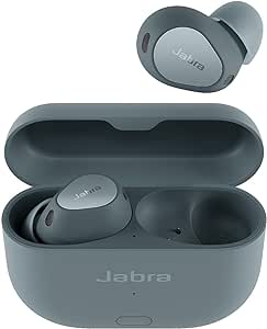 Jabra Elite 10 Gen 2 Écouteurs sans Fil Bluetooth, Audio Spatial Optimisé, Le Audio Smart Case, Design Semi-Ouvert, ANC Avancée, 6 Microphones intégrés et jusqu'à 36 Heures d'autonomie – Denim