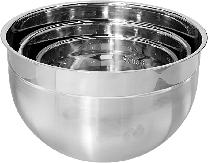 KitchenGrips Stainless Steel Mixing Bowl 3piece/Set 1.5, 3, 5 Quart