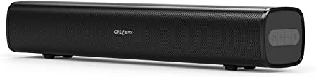 Creative Stage Air Portable and Compact Under-monitor USB-Powered Soundbar for Computer, with Dual-Driver and Passive Radiator for Big Bass, Bluetooth and AUX-in, USB MP3, 6 Hours of Battery Life