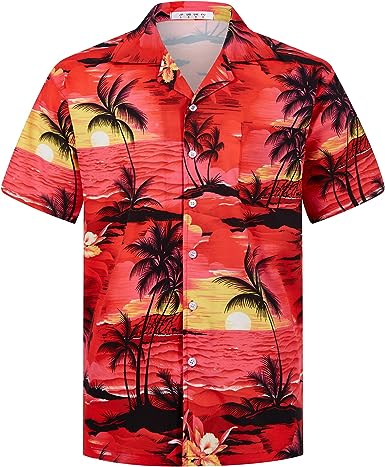 APTRO Men's Hawaiian Shirt 4 Way Stretch Casual Button Down Summer Beach Shirts