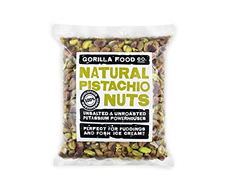 Gorilla Food Co. California Pistachio Nuts Shelled Nutmeats (No Shell) Kernels Raw Unsalted - 16OZ Resealable Bag