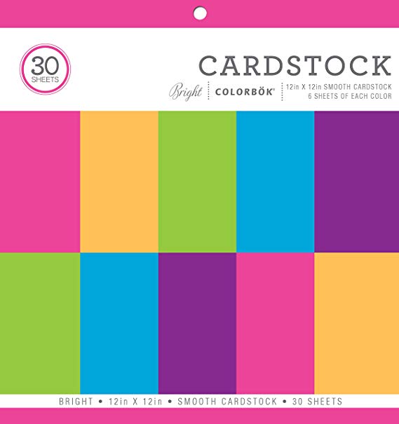 ColorBok 61308C Smooth Cardstock Paper Pad Bright, 12" x 12"