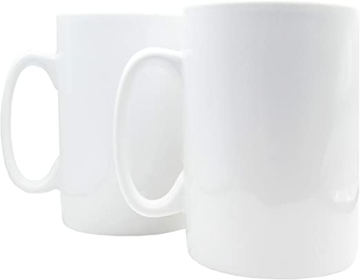 Bycnzb 30oz Super Large Ceramic Coffee Mugs Large Handles Set of 2 (White)