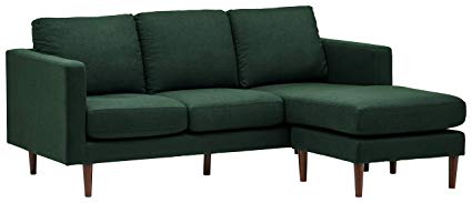 Rivet Revolve Modern Upholstered Sectional with Chaise Lounge, 79.9"W, Heritage Green