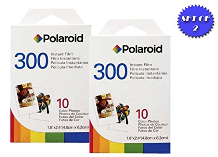 2 Pack Of Polaroid PIF-300 Instant Film for 300 Series Cameras   DBRoth Micro Fiber Cloth