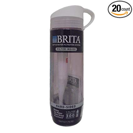 BRITA Water Filtration Water Bottles Sport 23oz (23.7 oz, Pink w/ White Lid (Hard))