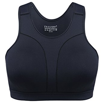 Ekouaer Women's Double-Layer High Impact Full Support Sports Bra