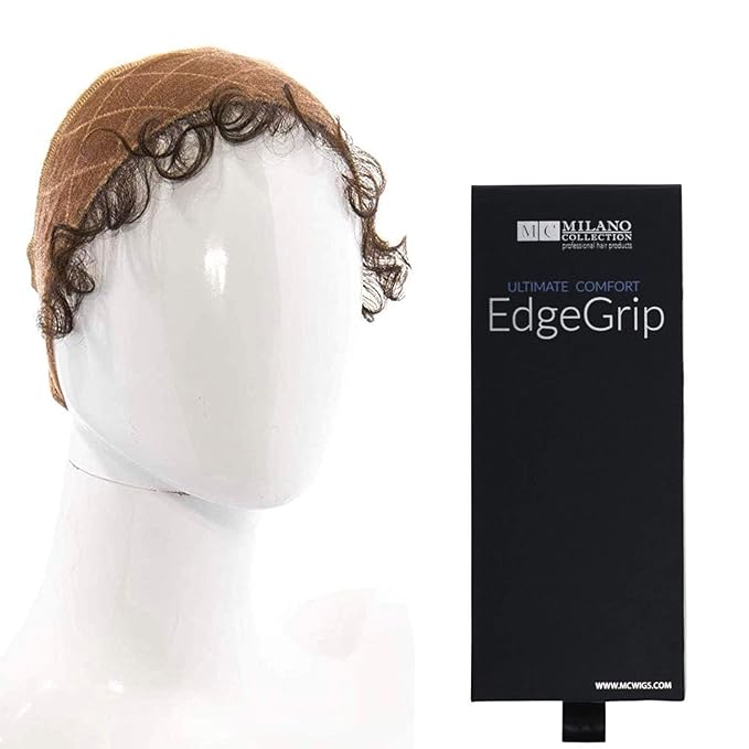 MILANO COLLECTION Original EdgeGrip Edge Protector with Virgin Hair and Comfort Wig Band (Tan) 1 Count (Pack of 1)