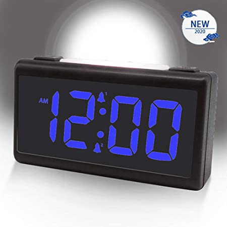 Small Digital Alarm Clock with Dual Alarms, Night Light, 12/24 Hour, USB Charging Port, Snooze, Dimmer and Battery Backup for Bedrooms Bedside