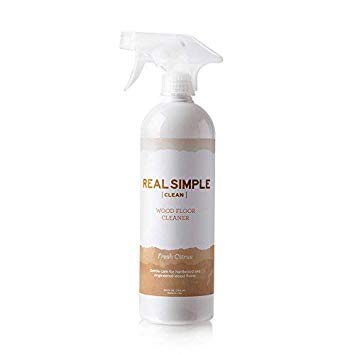 Real Simple Clean Hardwood Floor Cleaner, for Hardwood and Engineered Wood Floors, Can be Used with Spray Mop, USDA Certified Biobased Product, Made in USA, Fresh Citrus, 24 oz