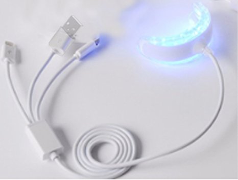 16-LED Teeth Whitening Light, with Adapter for iPhone, Android & USB.
