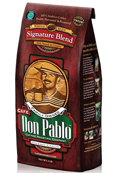 2LB Cafe Don Pablo Gourmet Coffee Signature Blend - Medium-Dark Roast - Whole Bean - 2 Lb Bag