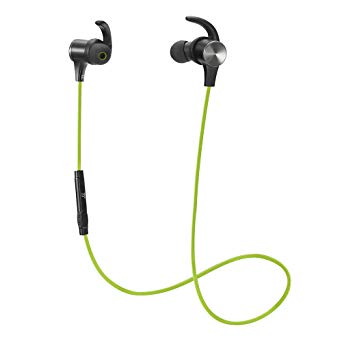 Bluetooth Headphones TaoTronics Wireless 5.0 Magnetic Earbuds Snug Fit for Sports with Built in Mic TT-BH07 (IPX6 Waterproof, aptX Stereo, 9 Hours Playtime) Green