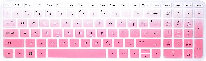 Keyboard Cover Skin Compatible with 15.6" HP Pavilion 15-ab 15-ac 15-ae 15-af 15-an 15-ak 15-as 15-ay 15-au 15-ba 15-bc 15-bk 15-ax Series, HP Envy x360 m6-ae151dx m6-p113dx m6-w (Pink Ombre)