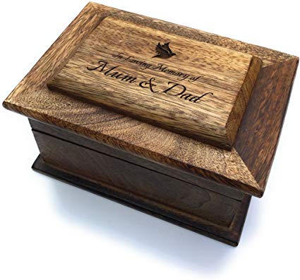 Rutherfords Gifts PERSONALISED MANGO WOOD ASHES CASKET - SMALL