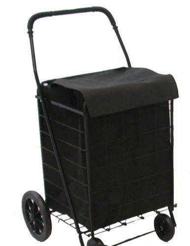 LavoHome Jumbo Folding Premium Shopping Grocery laundry Cart-With Free Bonus Black Cart Line