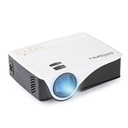 ERISAN Video Projector (Warranty Included), 1200 Lumens Full Color , Mini LED Multimedia Home Theater Projector, Max 120" Screen Optical Keystone USB/AV/SD/HDMI/VGA Interface