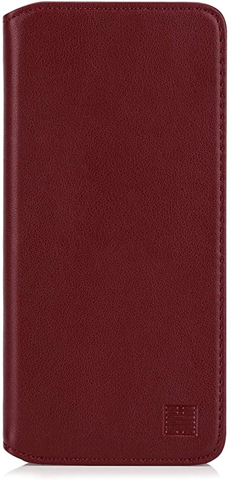 32nd Classic Series 2.0 - Real Leather Book Wallet Case Cover for Motorola Moto G Power, Real Leather Design with Card Slot, Magnetic Closure and Built in Stand - Burgundy