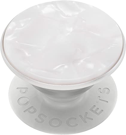 PopSockets PopGrip - Expanding Stand and Grip with Swappable Top - Acetate Pearl White