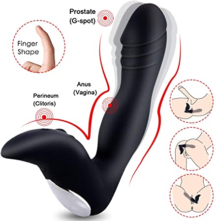 Vibrating Anal Vibrator Prostate Massager, Male P Spot Massager G Spot Stimulator Silicone Butt Plug Waterproof Rechargeable Adult Male Anal Sex Toy for Men, Women and Couples