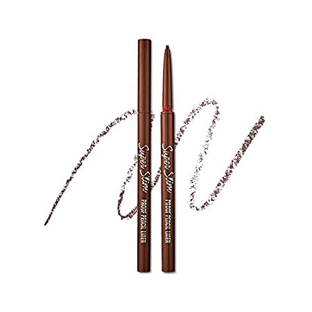 ETUDE HOUSE Super Slim Proof Pencil Liner (#02 Brown) | Long-Lasting and Waterproof Eyeliner with Fine Elaborate Lines for More Precise Eye Makeup