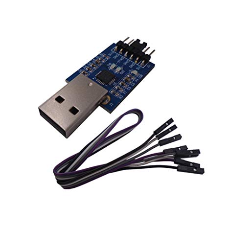 DSD TECH USB to TTL Serial Converter CP2102 with 4 PIN Dupont Cable Compatible with Windows 7,8,10,linux,Mac OS
