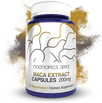 Maca Extract Capsules | 5% Macamides | Lepidium meyenii | Mood, Energy, and Vitality | 180 Count