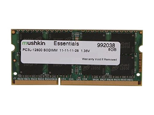 Mushkin ESSENTIALS Series – DDR3 DRAM – 8GB Memory Single SODIMM – DDR3L-1600MHz (PC3L-12800) CL-11 – 204-pin 1.35LV Laptop Notebook RAM – Low-Voltage – 992038