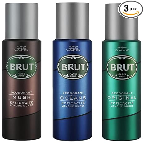 Brut Deodorant Combo Pack Original   Musk   Ocean, Gift Set of Body Sprays for Men with Masculine Long-Lasting Fragrance, Imported Deo Combo Pack of 3 (200ml Each)