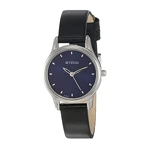 Titan Analog Watch for Women| Black Watch| with Leather Strap| Round Dial Watch| Elegant Watch Design| Water Resistant Watch