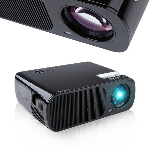 Crenova XPE600 Portable HD Projector 2600 Lumens 800480 Resolution with Free HDMI Cable and 2 HDMI 2 USB VGA TVDTV YPBPR Input for Home Theater Cinema - Black
