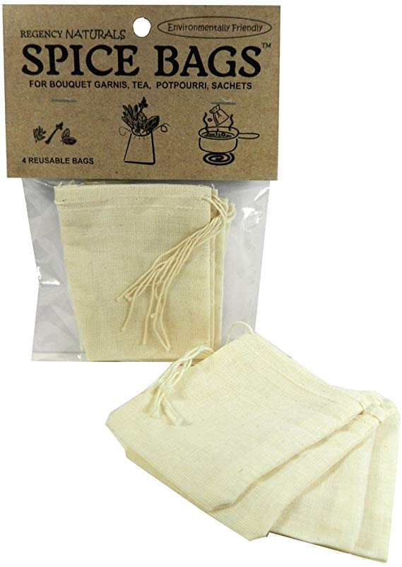 Regency Natural Spice Bags 100-Percent Cotton, Set of 4