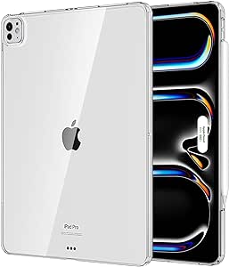 MoKo Clear Case for iPad Pro 11 Inch M4 2024 (5th Generation), Slim & Lightweight Soft TPU Anti-Scratch Back with Shockproof Impact Resistant Raised Edge for iPad Pro 11 2024, Clear