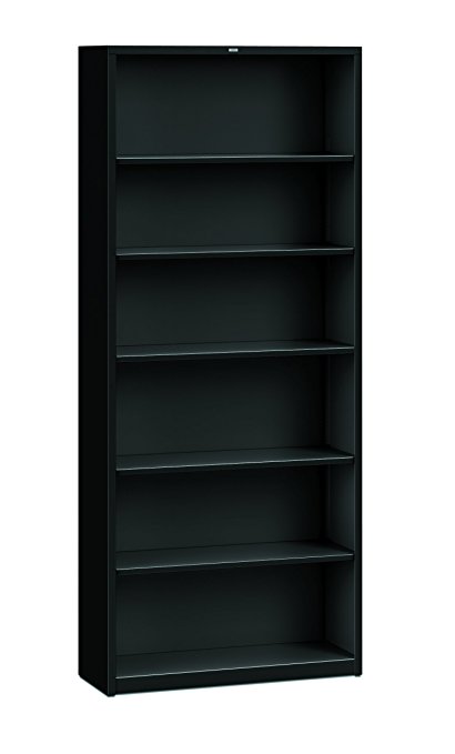 HON Brigade Metal Bookcase - Bookcase with Six Shelves, 34-1/2w by 12-5/8d by 81-1/8h, Black (HS82ABC)