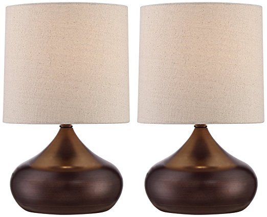 Set of 2 Steel Droplet 14 3/4"H Brown Small Accent Lamps