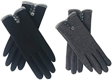 Womens Winter Gloves Warm Lined Touch Screen Driving Gloves (1Pack/2Pack/3Pack)
