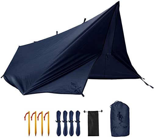 FREE SOLDIER Waterproof Portable Tarp Multifunctional Outdoor Camping Traveling Awning Backpacking Tarp Shelter Rain Tarp