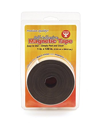 Hygloss Products Self-Adhesive Magnetic Tape Roll For Crafts Dry Erase Boards, and More , 1 Inch x 120 Inches