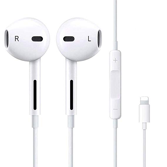 Luvfun Earphones,Headphones In Ear Noise Isolating Earphones with Microphone Wired Headphones with Volume Control Compatible for iPhone X/X Max/XR/8/8 Plus/ 7/7 Plus (White)