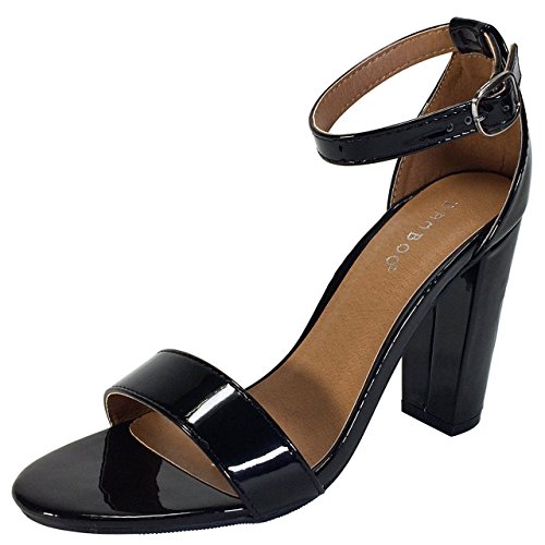 Bamboo Women's Single Band Chunky Heel Sandal With Ankle Strap