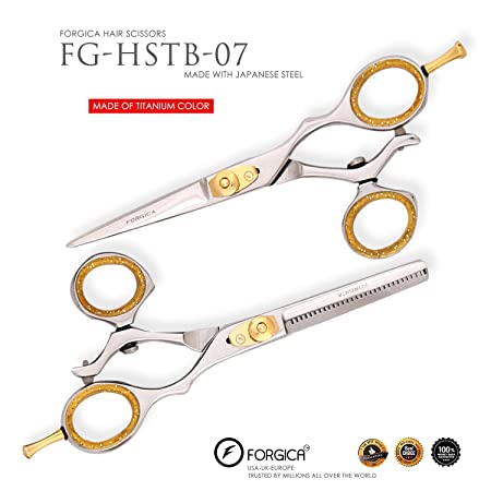 Professional Salon Shears Hairdressing Set Cutting Thinning Barber Scissors Swivel Rings To Comfort Performance Cutting Golden Screw