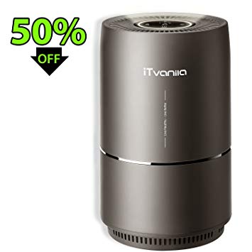 iTvanila Air Purifier, 3-in-1 Air Cleaner Home Air Purifier with True Hepa Filter, Quiet Air Purifier for 99.97% Smoke Odor, Allergies, Dust, Pollen, Pet Dander, with Night Light, US-120V