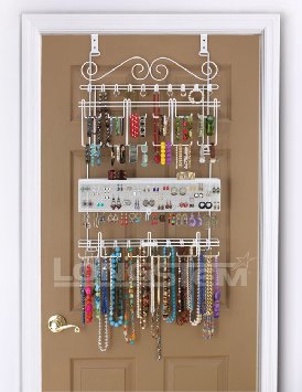 Overdoor/Wall Jewelry Organizer in White By Longstem - Unique patented product - Rated Best