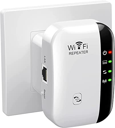 WiFi Extender Signal Booster Up to 2640sq.ft and 25 Devices, Wireless Internet Repeater, WiFi Range Extender, Long Range Amplifier with Ethernet Port, 1-Tap Setup, Access Point, Alexa Compatible