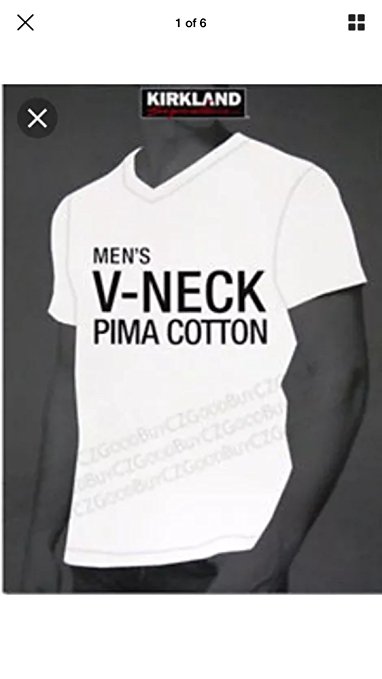 Kirkland Signature Men's 100% Pima Cotton 4-Pack V-Neck T-Shirts