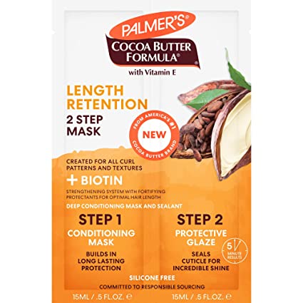 Palmer's Cocoa Butter & Biotin Length Retention 2-Step Hair Mask, 1 Ounce