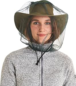 Coghlan's Mosquito Head Net: Ultra-Fine Mesh Netting Protection for Face and Neck Against Bugs Gnats Flies Insects, for Outdoor Camping, Hiking & Fishing