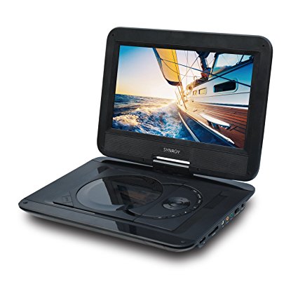 SYNAGY A30 10.1inch Portable DVD Player CD Player with Swivel Screen & Car Charger, Black